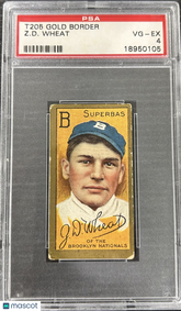 1911 T205 Gold Border Z. D. Wheat PSA 4